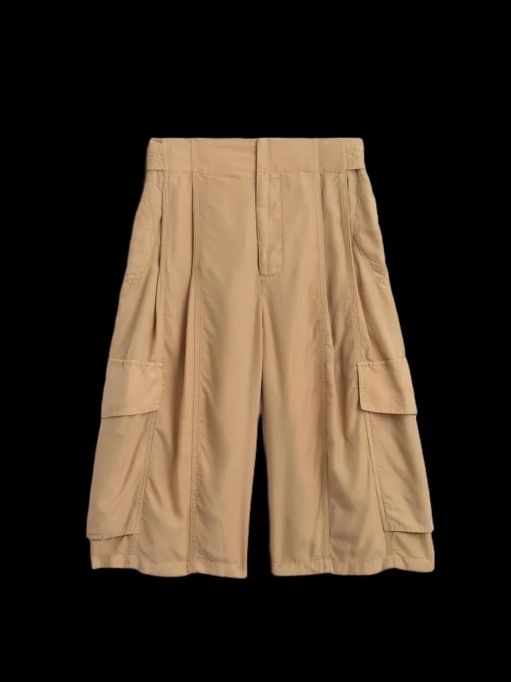 Zara Tan Wide-Leg Cargo Pants